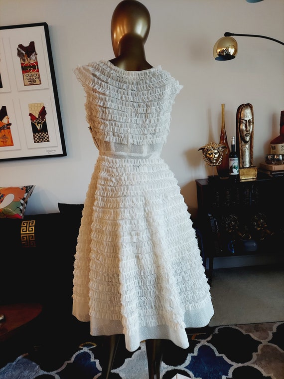 Vintage 50s Layered lace dress / vintage designer… - image 6