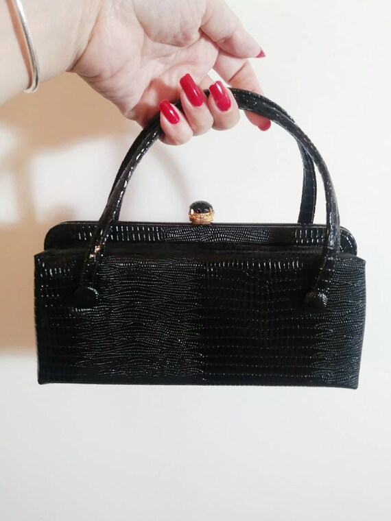 Vintage 40s 50s reptile purse / 50s hand bag purse