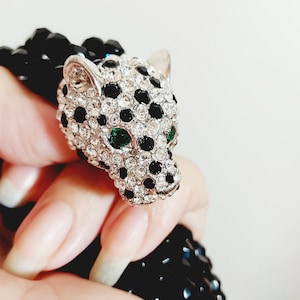 Vintage Kenneth Jay Lane Panther Leopard Halskette / KJL Strass Tier / vintage Kenneth Lane Anhänger / Weihnachtsgeschenk / GlitterNGoldVintage