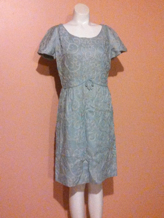 vintage 50s dress / Raymonds New York / 50s Blue E