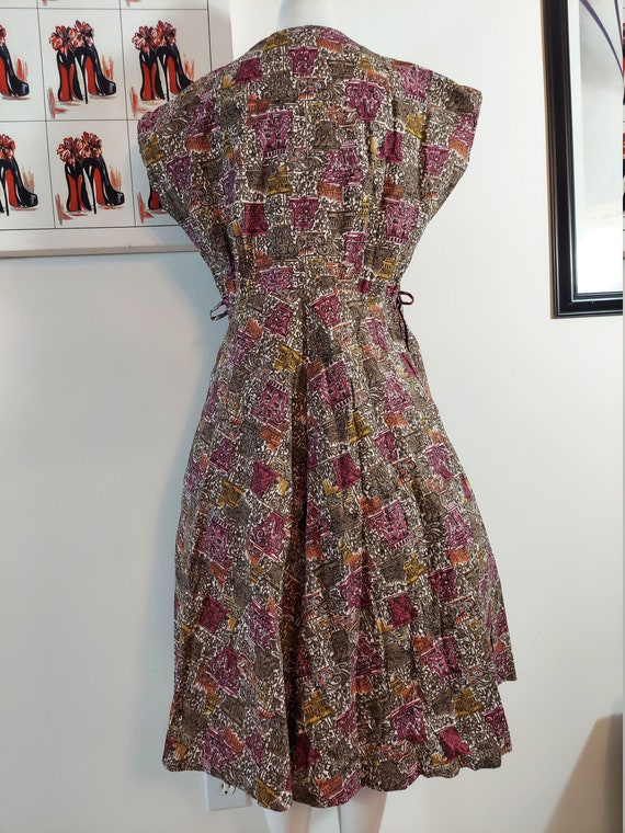 Vintage volup 50s dress / 50s cotton dress / 50s … - image 10