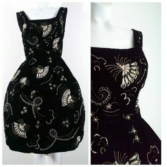 Vintage 50s Cocktail Dress / vintage 50s Party dre