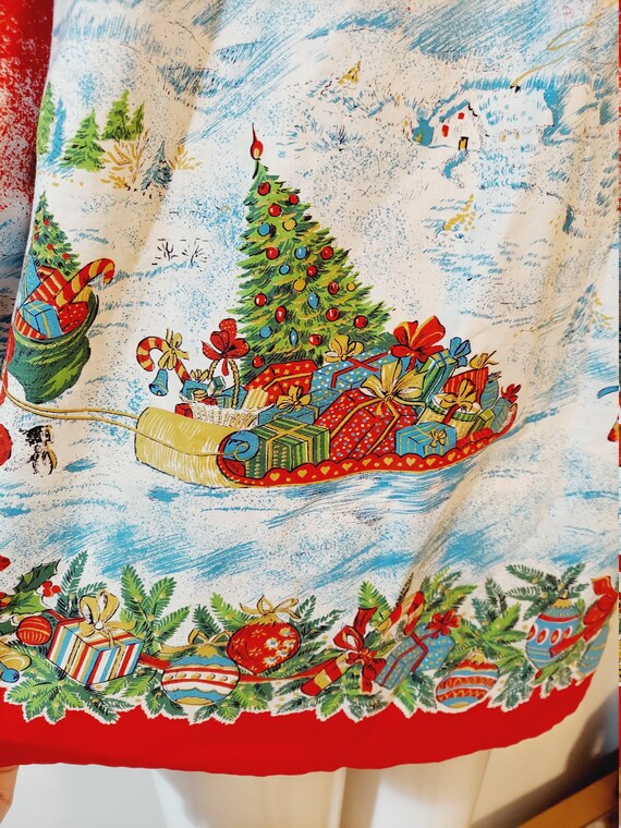 Vintage 50s novelty print Christmas blouse / 50s … - image 9