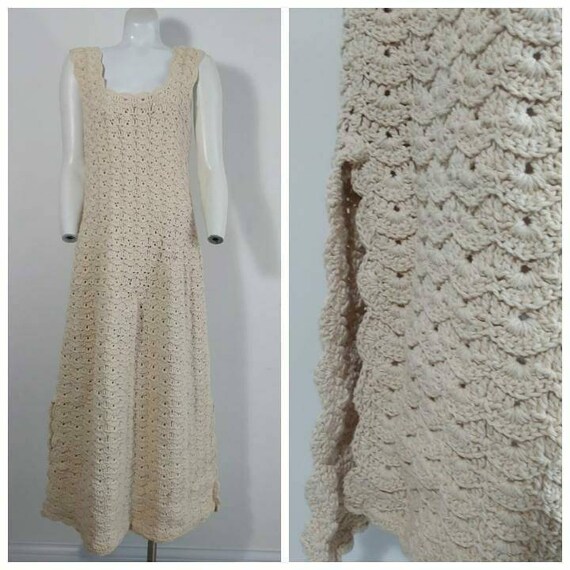 Vintage 70s Crochet Dress / 70s Boho Hippie Gypsy