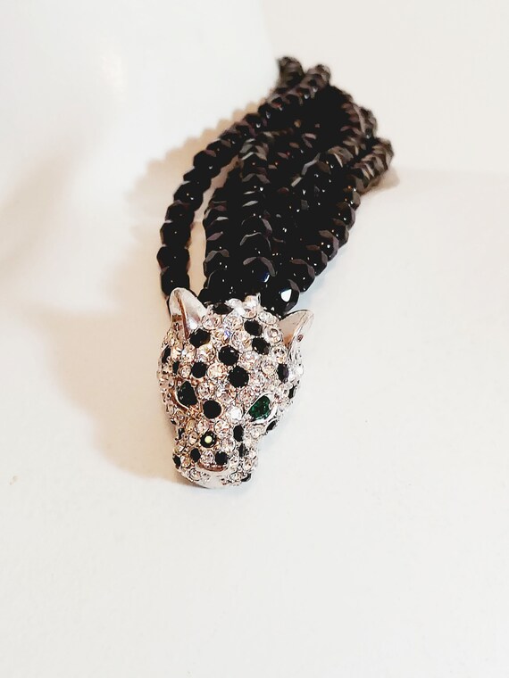 Vintage KJL for Avon Panther Necklace, Rhinestone… - image 7