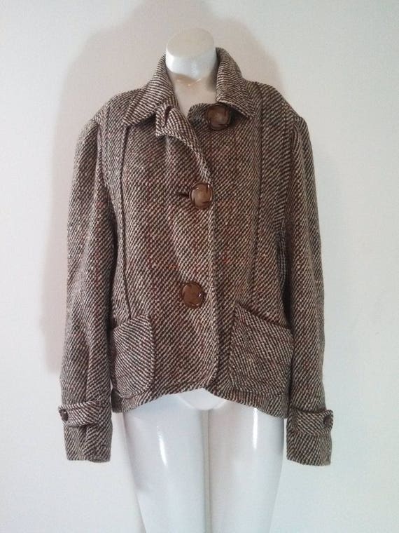 40s Wool Tweed Jacket / Classic Wool Coat Jacket /