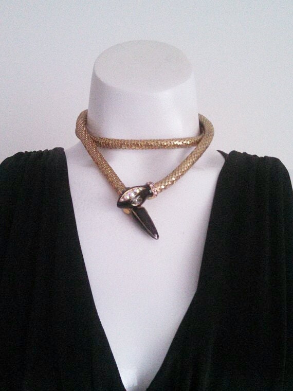 Vintage Snake Necklace / vintage Snake Belt / 70s
