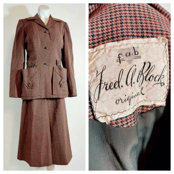 Vintage Fred A Block original suit / 40s suit / 40