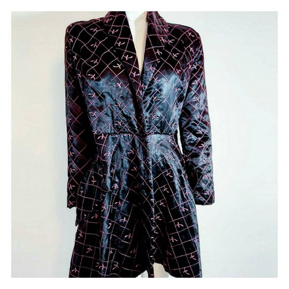Vintage 40s satin robe dressing gown / 40s 50s rob