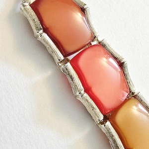 Vintage Lisner Lucite Bracelet, 60s Bamboo Style