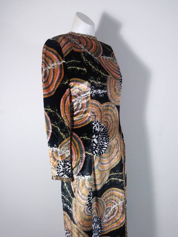 Vintage 60s velvet psychedelic cult dress / 60s mo