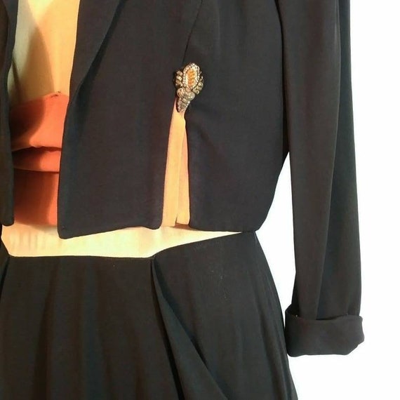 vintage 40s dress and jacket set / 40s dress with