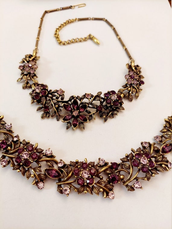 Vintage CORO 50s rhinestone necklace and bracelet