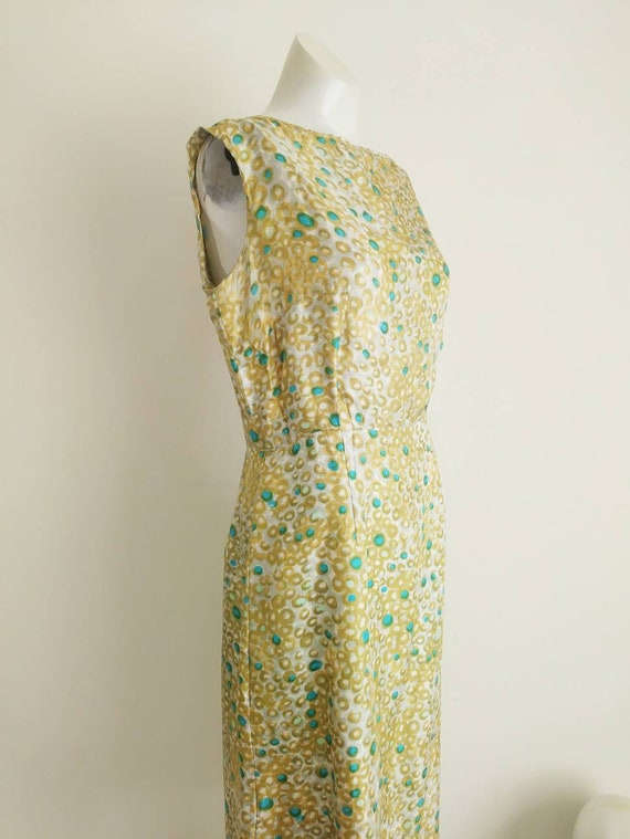 Vintage 50s silk dress / 50s novelty print bubbles