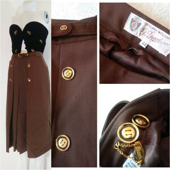 vintage GUCCI skirt / Gucci 70s high waisted skirt