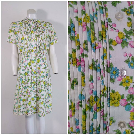 Vintage 60s mod floral dress / 60s flower print dr