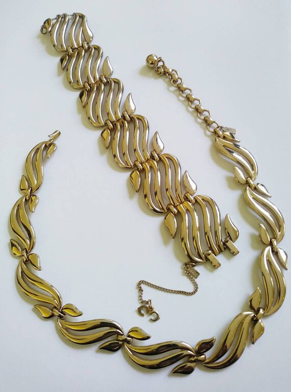 Vintage 50s Monet Necklace and bracelet set / 50s