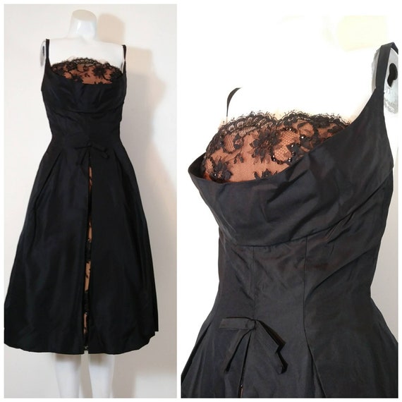 Vintage 50s cocktail Dress / 50s lace dress / 50s
