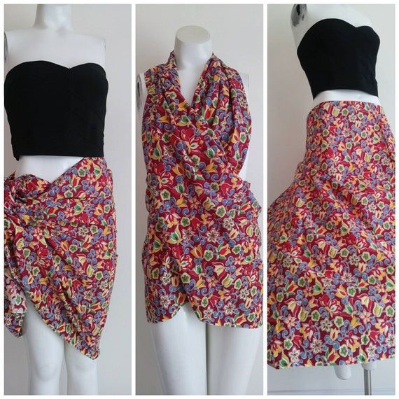 fab 40s floral print material / 40s floral scarf /