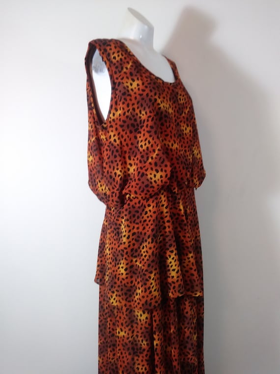 Vintage plazzo jumpsuit / vintage animal print jum