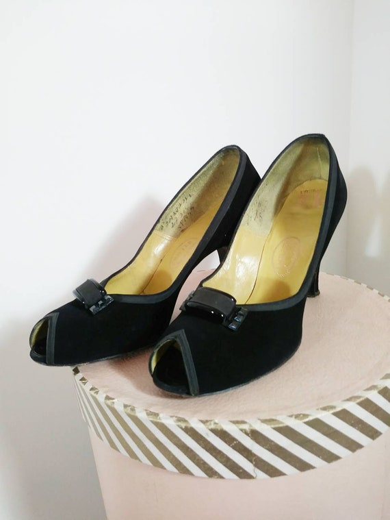 Vintage 50s heels / 50s Peep Toe Heels / vintage 5
