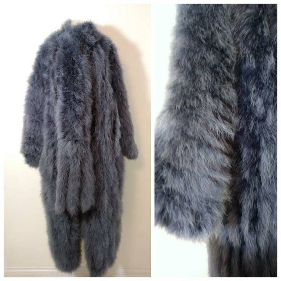 Vintage marabou feather duster robe coat jacket /