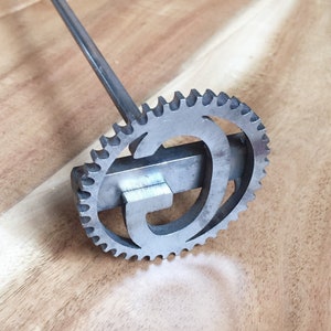 Gear Outline with Initial Branding Iron, Custom Brander, Wood Brander, Father's Day Gift