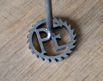 Saw Blade Initial Branding Iron, Custom Brander, Cattle Brand,
