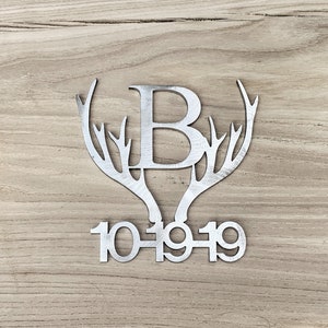 Wedding Branding Iron, Antler Design Brander, Custom Initial and Date, Branding Ceremony