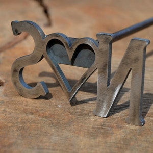 Personalized Initial and Heart Outline Branding Iron, Wedding Brander, Anniversary Gift, Mothers Day Gift