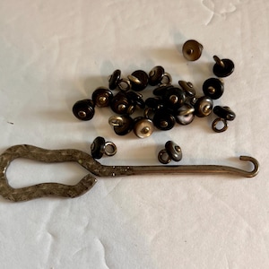 Vintage Victorian Button Hook and Buttons