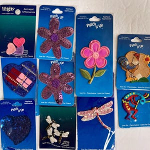 12 CT Vintage Novelty  Iron On Patches NOS