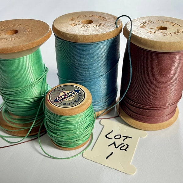 Vintage Wooden Spools of Thread Carpet Thread