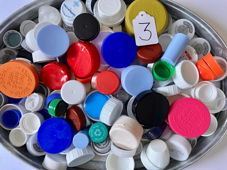 200 Recycled Plastic Bottle Caps Crafting Supplies - Etsy