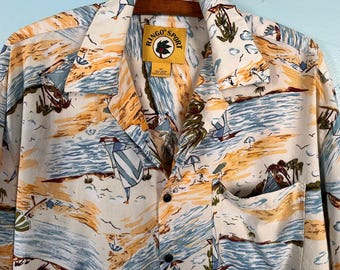 Vintage Hawaiian Print Shirt Unisex Resortwear Ringo Sport