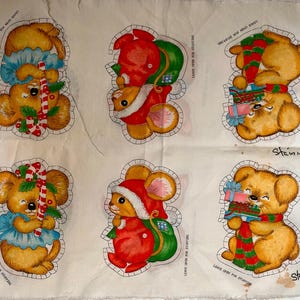 Vintage Christmas Holiday Cut & Sew Fabric Panels