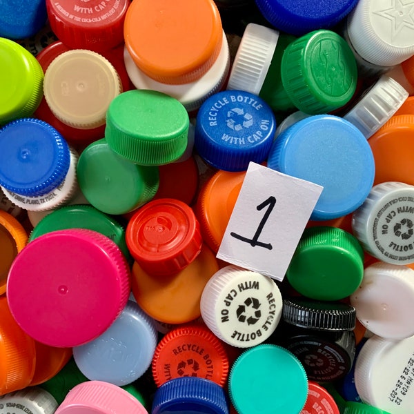 200 Recycled Plastic Bottle Caps for Crafting