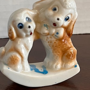 VTG Porcelain Dogs Figurine Japan