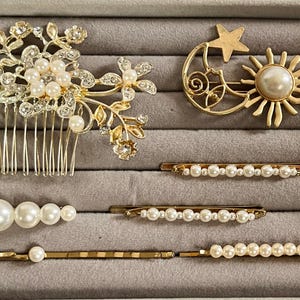 8 CT Hair Jewelry Vintage Wedding Hair Pearls