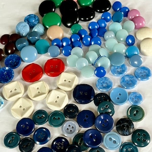LOT of 100 Vintage Plastic Button Lot Mid Century