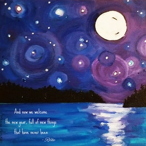 and now we welcome the new year full moon HOLIDAY ART CARD ecofriendly image 1