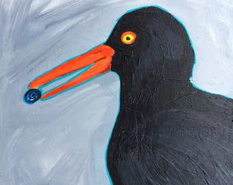 morning snack (oystercatcher) - ART CARD - ecofriendly