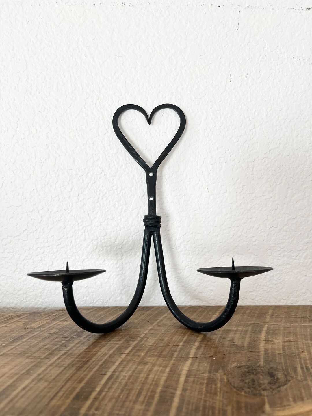 Vintage Iron Heart Candle Holder / Black Metal Wall Candle Etsy