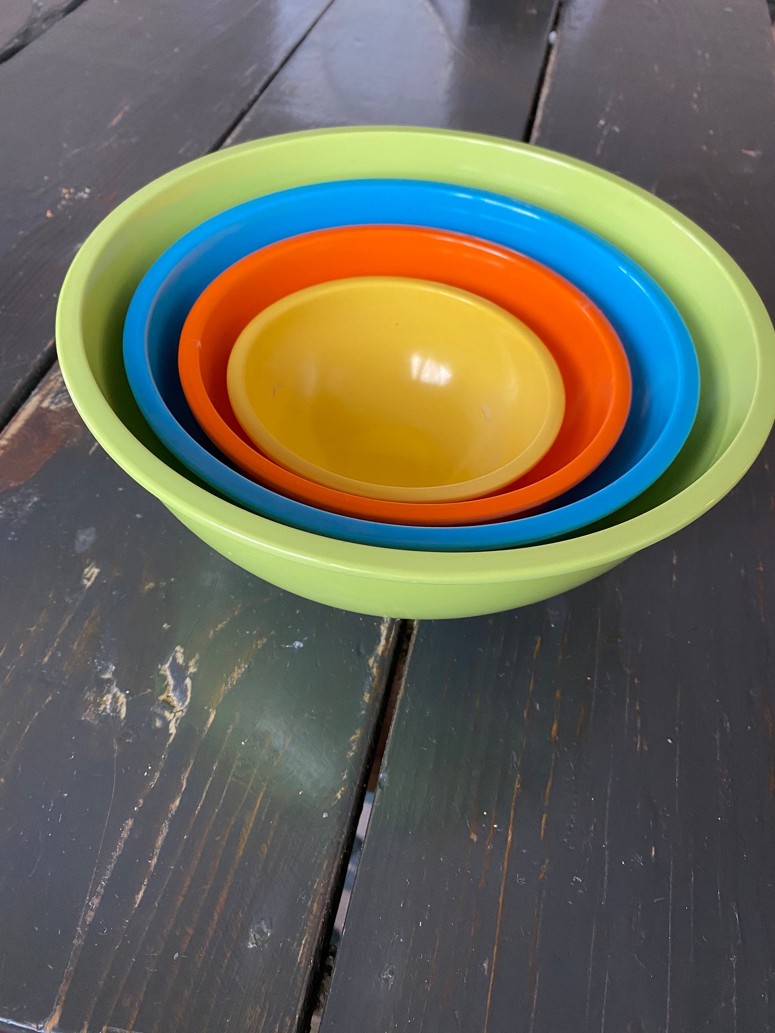 Vintage melamine mixing bowls / retro nesting bowls / primary | Etsy