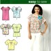 Kimono Sleeve Top Pattern Simplicity 2596 Easy Pullover Top In Two Lengths Short Sleeve Round Neck Womens Size 14 to 22 Sewing Pattern UNCUT