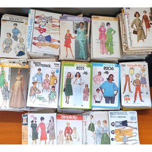 Lot of 30 Sewing Patterns, Random Vintage Patterns 1960s to 2000, Free Shipping, Complete or Uncut, Various Sizes Brands, Pattern Resell Lot image 3