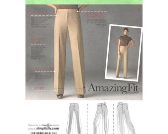 Simplicity 2562 Wide Leg Pants Pattern, Amazing Fit Slim, Average, Curvy Trousers Size 6 8 10 12 14 Sewing Pattern UNCUT