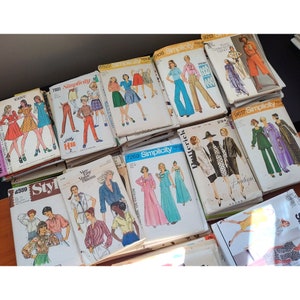 Lot of 30 Sewing Patterns, Random Vintage Patterns 1960s to 2000, Free Shipping, Complete or Uncut, Various Sizes Brands, Pattern Resell Lot image 5