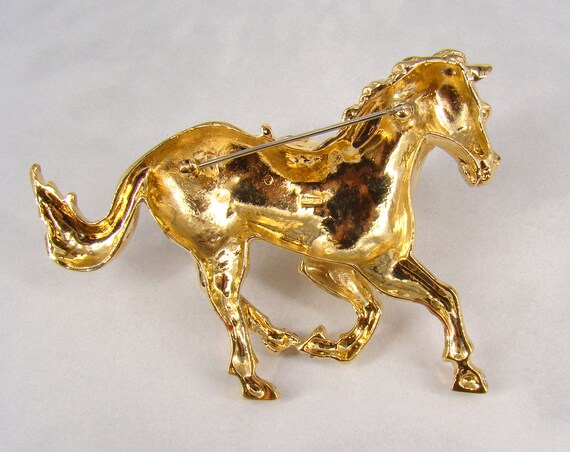 Butler Horse Brooch Vintage Large Rhinestone Beau… - image 4