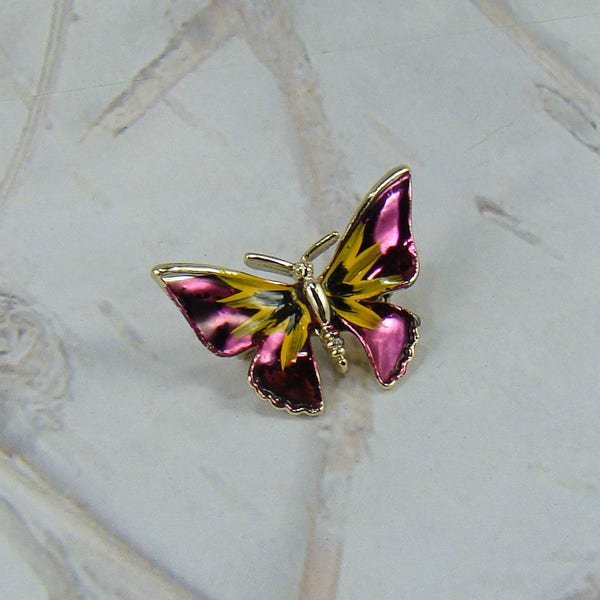 Vintage Butterfly Brooch Shiny Shiny Sunshine Brooch My Sweet Butterfly Pretty Purple Pink Insect Pin